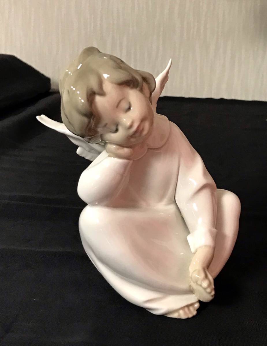 割引売り出し リヤドロ 『ハープを奏でる天使』 大型フィギュリン 台座