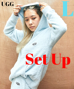  setup L new goods ¥19,800[UGG ROOM WEAR fluffy Zip up f-ti- pants UGG Parker room wear soft mo Como ko]