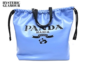 ¥39,600 新品【HYSTERIC GLAMOUR PANDA MANIA 巾着トート BLUE ヒステリックグラマー トートバッグ パンダ マニア レザーバッグ バック】