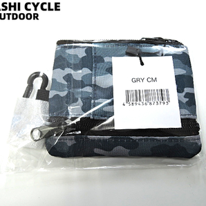 新品【KINASHI CYCLE OUTDOOR カラビナポーチ カモフラージュ(グレー) 木梨サイクル アウトドア コインケース カードケース キーケース】の画像3