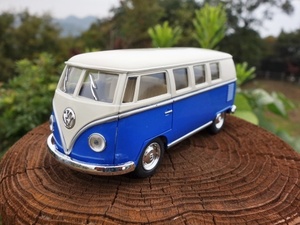 【送料350円】ワーゲンバス ミニカー タイプⅡ 1/32 新品 ブルー フォルクスワーゲン ＢＵＧ ワーゲン ＶＯＬＫＳＷＡＧＥＮ