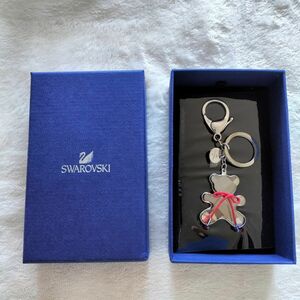 【未使用】値下げ 正規品 SWAROVSKI スワロフスキー キーホルダー バッグチャーム テディベア ベア くまさん 箱付き