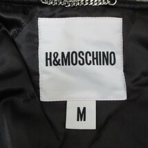 未使用品 H&M×MOSCHINO エイチ&エム×モスキーノ 総柄 ジップアップ パーカー ジャケット ブルゾン M 黒 ブラック 1204_画像3