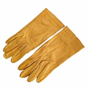 良品 Sermoneta gloves セルモネータグローブス レザー グローブ 手袋 7 黄色 イエロー J1104