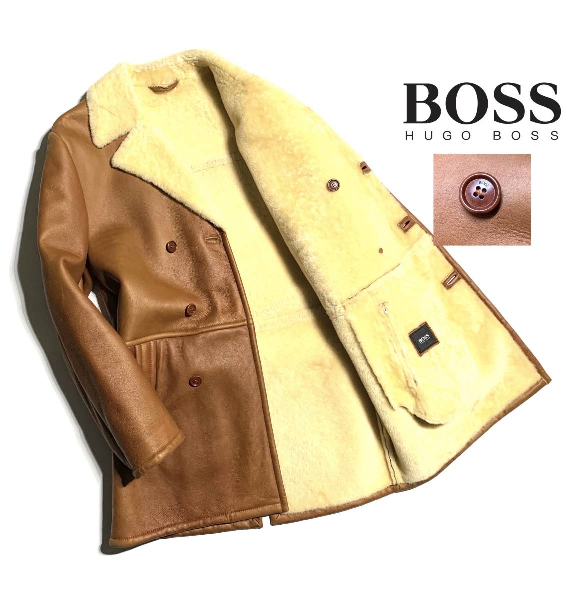 最高級【定価30万超】HUGO BOSS ヒューゴボス ムートンコート