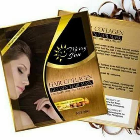 12pcs Merry Sun Keratin Hair Collagen Golden Mask 20g