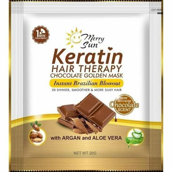 Merry Sun Keratin Hair Therapy with Chocolate Golden Mask 12p 20g