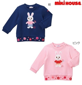 即決です！【ミキハウス】新品未使用♪mikihouse 80cm 75cm～85cm うさこモチーフ トレーナー ベビー服 キッズ 子供服 女の子 長袖 ピンク