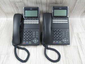 Ω ZQ1 10792♪ 保証有 NEC DTK-12D-1D(BK)TEL UNIVERGE DT500シリーズ Aspire WX 12ボタン標準電話機 2台セット 美品・祝10000!取引突破!!