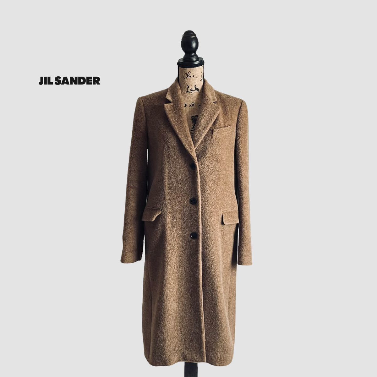 JIL SANDER ジル サンダー チェスター コート ヘリンボーン 38 史上一