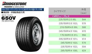 ◇◇BS 650V 235/50R13.5◇235-50R-13.5 ブリジストン RD-650V◇23550135 235 50 13.5