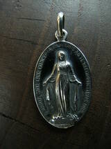 聖母マリアの不思議メダイSILVER925伝統お守り銀製正式ペンダントTOP_画像10