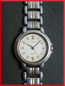 セイコー SEIKO ルーセント LUCENT クォーツ 3針 純正ベルト 4N21-0610 女性用 レディース 腕時計 T838 稼働品