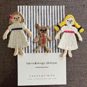 チェックアンドストライプ アップリケ アイロンワッペン