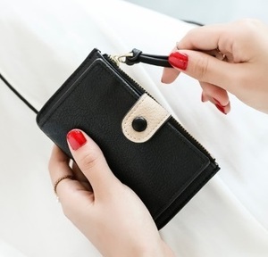  lady's key case | black | coin case compact easy to use key case card-case lovely b00052