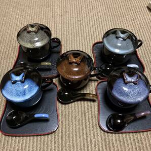 茶碗蒸し 蒸碗 コーヒーカップ 和風 リボン 蓋つき コーヒーカップ