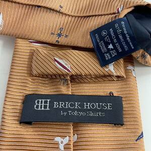 BRICK HOUSE by TOKYO SHIRT（ブリックハウス） オレンジ海連想ネクタイ