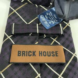 BRICK HOUSE by TOKYO SHIRT（ブリックハウス） 黒紫チェックネクタイ