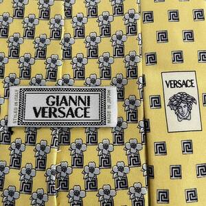 VERSACE ( Versace .) Versace yellow color floral print necktie 