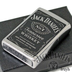 Jack Daniels ZIPPO(ジッポー) シルバー 定番 シンプル おしゃれ 音が良い アウトドア 風防付き MADE IN USA 永久保証 ジャックダニエル