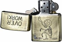 ZIPPO 真鍮 ゴールド ビンテージ　OVER WORK アンティーク エッチング ユーズド仕上げ おしゃれ 音が良い 風防付 MADE IN USA 永久保証付き_画像3