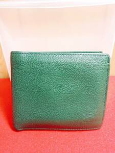 Доставка 520 иен! Драгоценный Il Bisonte Il Bizonte Bi -Fold Колкол кошелек Короткий кошелек зеленый зеленый зеленый зеленый зеленый x 21,5 см