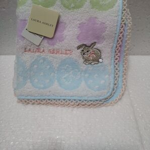 【最終価格】ローラアシュレイ タオルハンカチ うさぎ ラビット【複数購入割引あり】メ