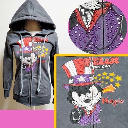 【ヴィンテージ】FELIX THE CAT フィリックスザキャット JUNKFOOD フーディー パーカー ストーン