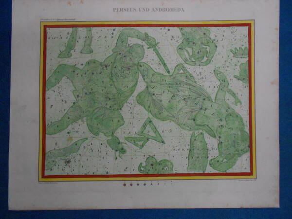 即決1835年ドイツ『ホッフマン星図第18図』星座早見盤、天文暦学書、アンティーク、Astronomy, Star map, Celestial chart, Planisphere
