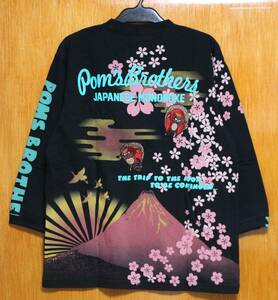 SALE！ＰOMS BROTHERS20♪(XL)241176旅狸刺繍７分袖Ｔシャツ 