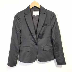 H1721dL сделано в Японии {NATURAL BEAUTY Natural Beauty } размер 36 (S ранг ) tailored jacket костюм жакет серый полоса 