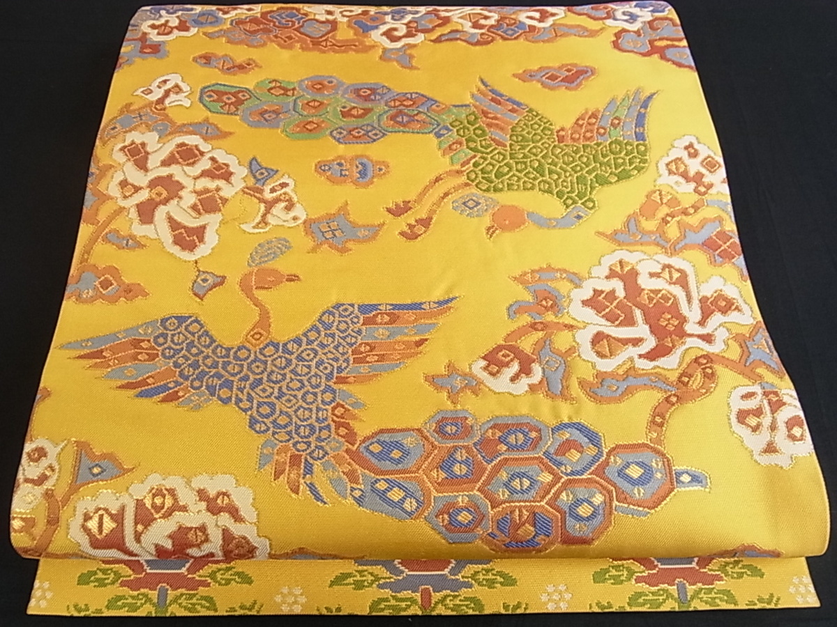 龍村晋謹製 傳匠名錦 全通柄袋帯 名物木下金襴 金糸 未使用 m-s8408