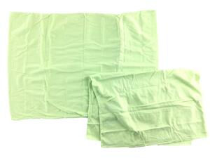 枕カバー 2枚組 コットンピロケース 袋式 L 63x43cm グリーン 送料250円