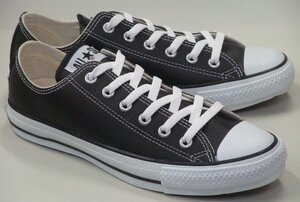 送料無料 コンバース レザー オールスター ローカット ブラック 25.5cm CONVERSE LEA ALL STAR OX 本革 スニーカー