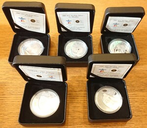 2007 カナダ バンクーバー冬季オリンピック開催記念 第1次 25ドル ホログラムプルーフ銀貨 5種揃いセット
