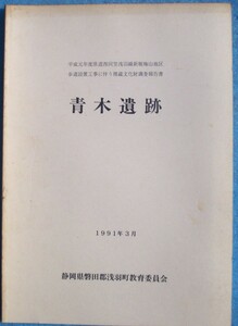 ☆☆△青木遺跡 199年3月 平成元年度県道西同笠浅羽線新堀梅山地区歩道設置工事に伴う埋蔵文化財調査報告書 静岡県磐田郡浅羽町