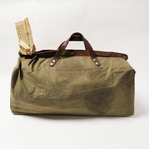 40*s хлопок парусина × кожа сумка "Boston bag" 40 годы vintage Railway Express Agency shipping с биркой 