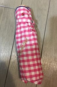 ! Vivienne Westwood folding umbrella . rain combined use pink silver chewing gum check ladybug USED!