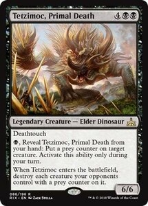 え黒 原初の死、テジマク 1枚（4枚在庫s 英 良品 RIX）/Tetzimoc, Primal Death（MTG /イクサランの相克/Rivals of Ixalan/）