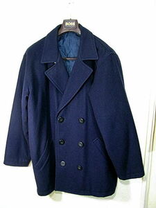 Mr.Soro men's wool pea coat F dark blue beautiful goods 