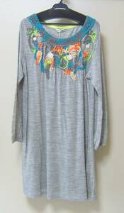  Tsumori Chisato * colorful bird T/ One-piece gray new goods 