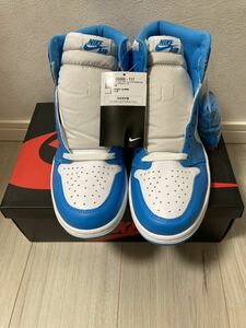 新品未使用　黒タグ付　NIKE AIR JORDAN 1 RETRO HIGH OG DARK POWDER BLUE/WHITE US 9.5 27.5cm ノースカロライナ　パウダーブルー