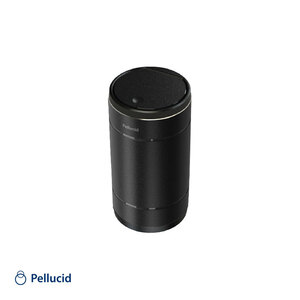 メタルシンプルアッシュトレイ ブラック 黒 灰皿 吸い殻入れ 電子/紙タバコ等に 約60本収納 LED ペルシード PDA2204