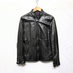 TAKEO KIKUCHI Takeo Kikuchi single rider's jacket black sheepskin size 3 ram leather 