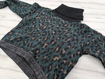 sacai Leopard Pullover 定価￥57.000+Tニット 裾ドローコード レオパード ヒョウ柄 アルパカ混 19-04554 タートルネック サイズ1_画像3
