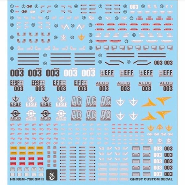 HG 1/144 ジム II 用水転写式デカール