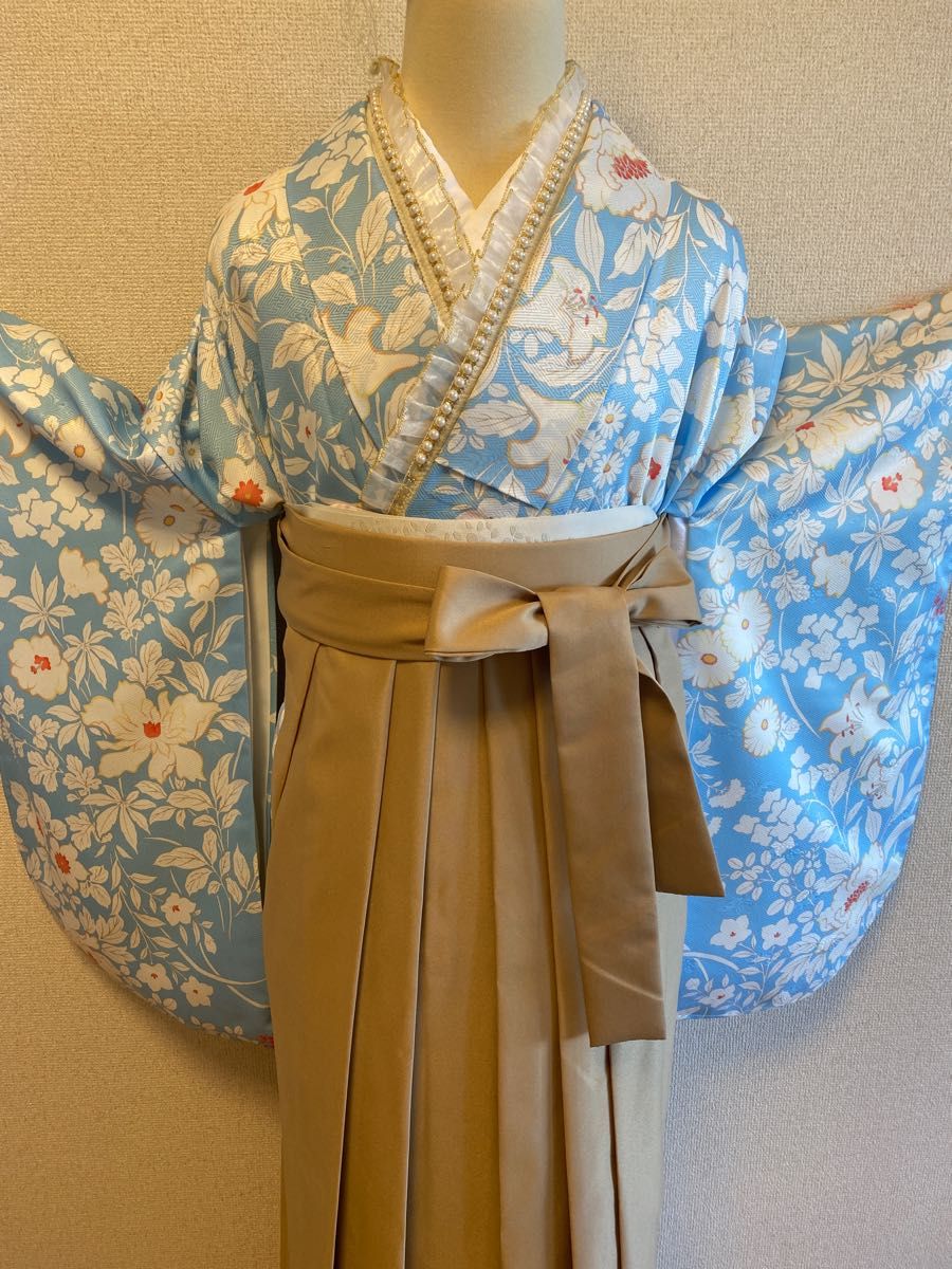 ホットセール 卒業式 ニ尺袖着物 袴 2点セット お値下げ 新品 未使用