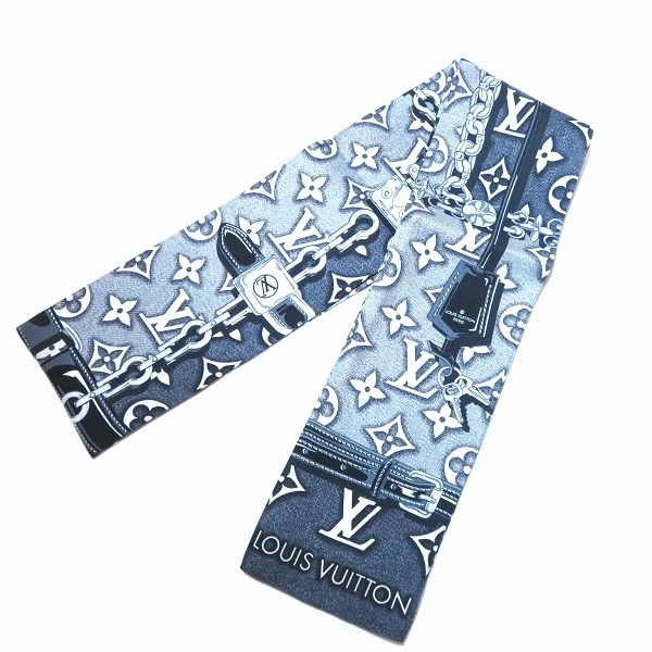 美品 LOUIS VUITTON ストール エトール デニムスタンプ ブルー 小物