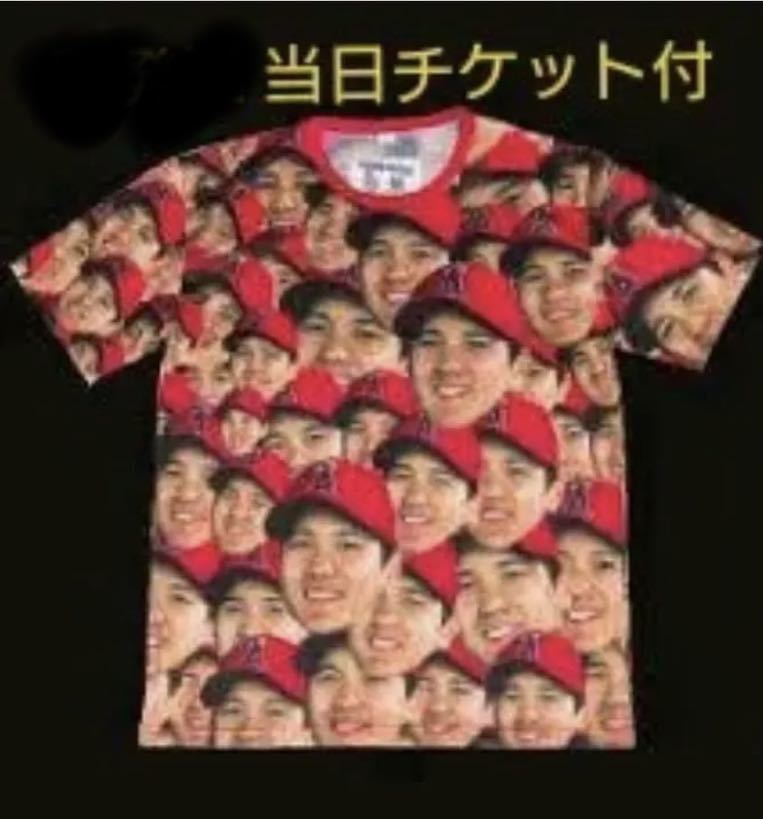 オシャレ 大谷翔平 顔 Tシャツ - 記念グッズ