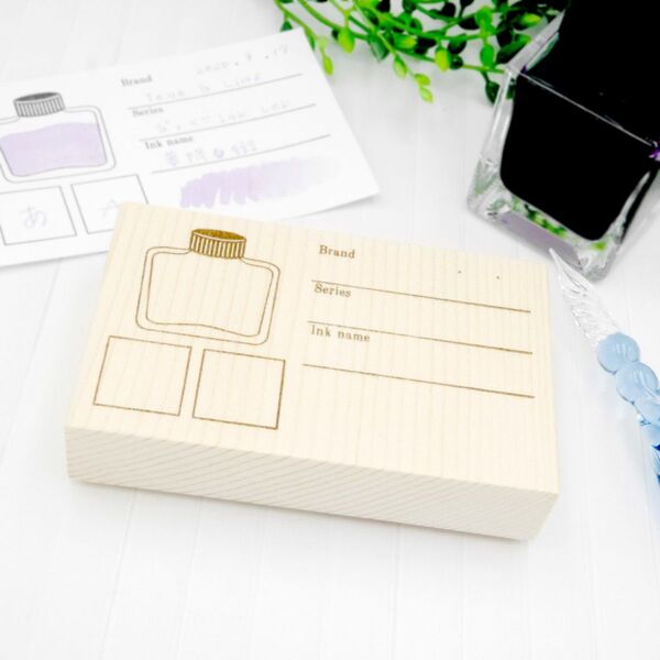 【名刺サイズ】インク瓶のインク色見本カードスタンプ/はんこ(試筆カード)